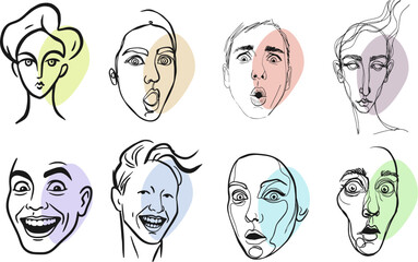 Minimalist art face illustration design