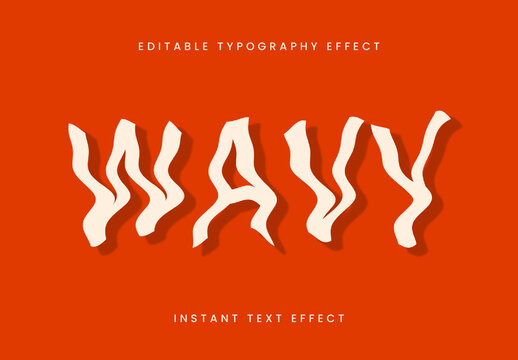 Beige And Gray Wavy Text Effect Distorted Liquid Warped Font
