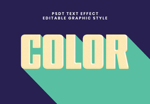 Beige And Green Long Shadow Style Text Effect Vintage Block Dimensional Font