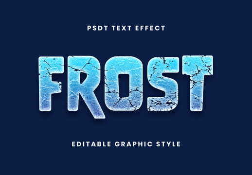 Blue Frost Font Text Effect Cracked Frozen Font