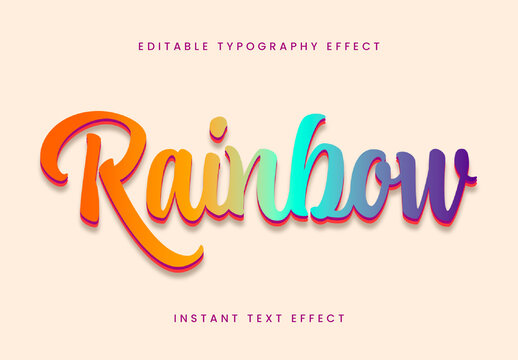 Bright Colourful Stacked Text Effect Gradient Script Layered Font