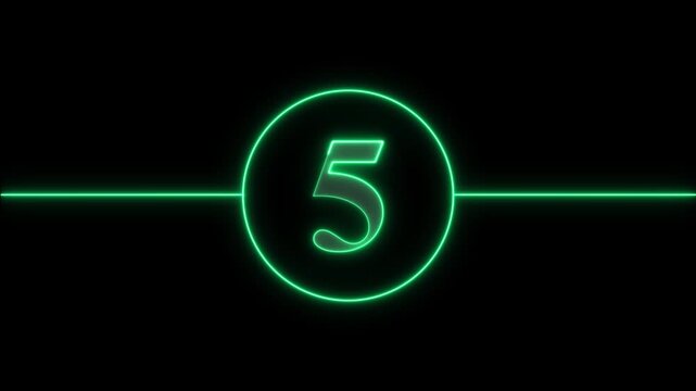 Neon Green Number 10-0 Inside A Circle With A Horizontal Line On Black Background abstract bright