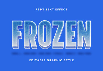 White And Blue Frost Font Text Effect Frozen 3D Font