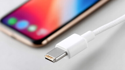 Modern usb charging cable connecting mobile device for efficient power transfer