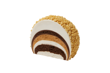 Delicious cake slice dessert ready to serve . Isolated on transparent background, png