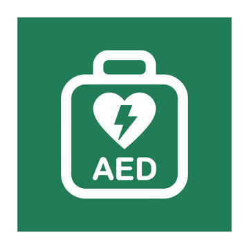 AED defibrillator emergency medical vector icon