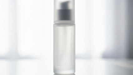 Clear Cosmetic Bottle on Bright Background for Beauty Products