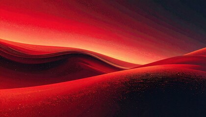 Flowing abstract red curves resemble rolling desert dunes