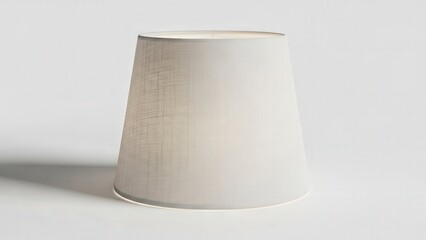 Close-Up Of Off-White Fabric Lampshade On White Surface