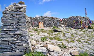  A view from the Sarikiz peak of the Kaz Mountains in Balikesir, Turkey