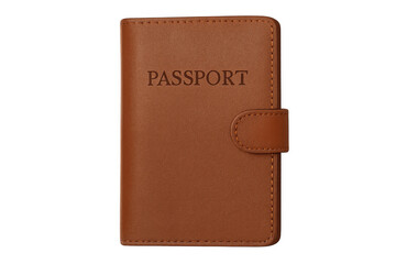 Brown leather passport cover protecting travel documents