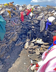  A view from the Sarikiz peak of the Kaz Mountains in Balikesir, Turkey