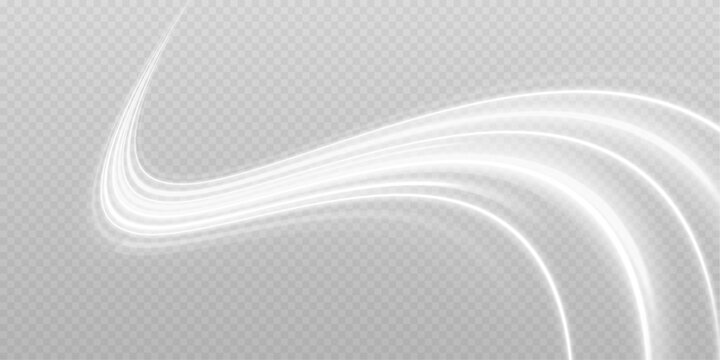 Flowing white wind curves overlap softly, forming a calm snow vortex in motion. The transparent background keeps the design light. Perfect for overlays, weather visuals, and winter media.
