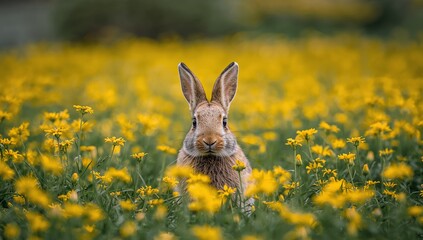 A Curious Gaze Amidst Golden Blooms, a Study in Texture and Depth of Field.