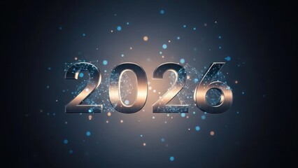 2026 metallic numbers with digital network overlay
