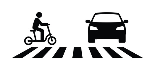 Pedestrian crossing traffic vector icon © Kishan