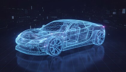 Wireframe sports car