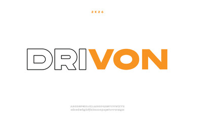Obraz premium Drivon minimalist urban digital fashion future creative logo font. vector illustration