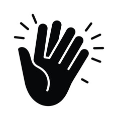 Obraz premium Raised hand gesture vector icon