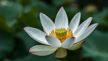 Floral Radiance. A Study in White Petals, Golden Accents, and Verdant Hues.