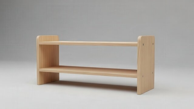 Minimalist Wooden Shelf for Modern Interior Decoration - Powered by Adobe