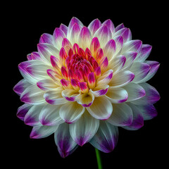 Dahlia flower isolated on black background