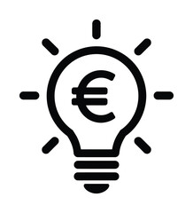 Euro finance idea lightbulb vector illustration