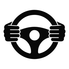 Steering wheel driving control vector illustration