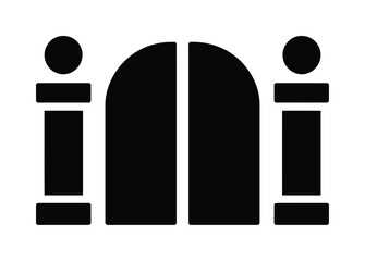 Gate entrance architecture vector illustration