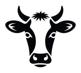 Cow face head animal vector illustration