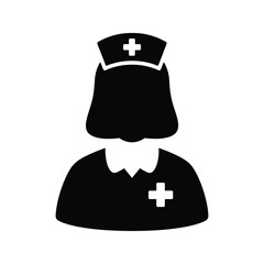 Nurse silhouette healthcare professional figure icon