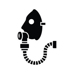 Oxygen mask silhouette medical breathing equipment icon