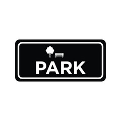 Park nameplate silhouette public place sign icon