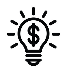 Light bulb idea with dollar sign finance vector