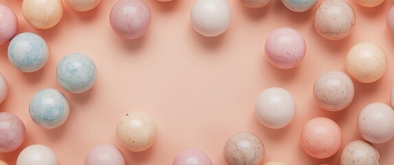 Spherical dreams in pastel tones a collection of delicate orbs, creating a soothing visual.