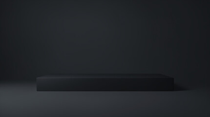 black wall and stage. Minimalistic background