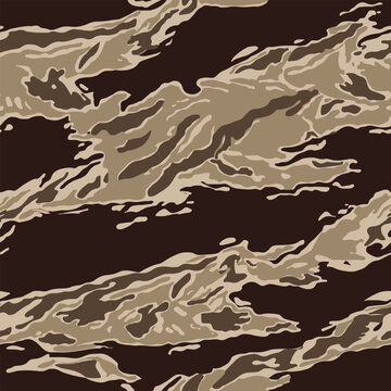 A seamless pattern of japanese tiger stripes in olive green and black, designed for military uniforms with a camouflage effect.Camouflage seamless pattern. Tiger stripe camouflage pattern. 