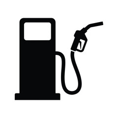 Gas pump silhouette fuel dispenser nozzle icon