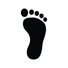 Footprint silhouette human foot mark icon