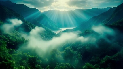 misty morning in the mountains