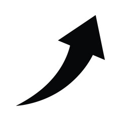 Graph arrow silhouette upward growth indicator icon