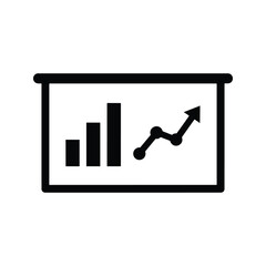 Graph board silhouette presentation chart icon