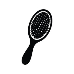 Hair brush silhouette handheld grooming tool icon