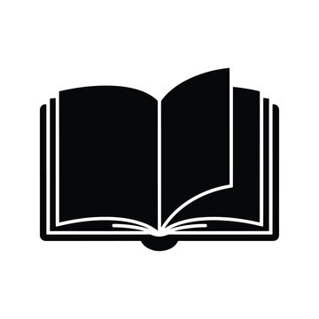 Flipping book pages silhouette open reading icon