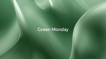 A vibrant green abstract background with the words Green Monday in the center