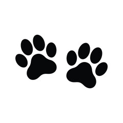 Dog paw prints silhouette animal footprint marks icon