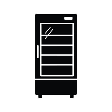 Display fridge silhouette glass door showcase icon