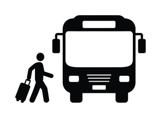 Bus boarding vector icon public transport travel