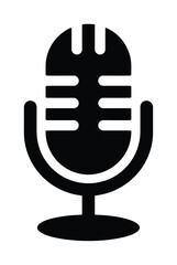 Microphone audio recording podcast vector