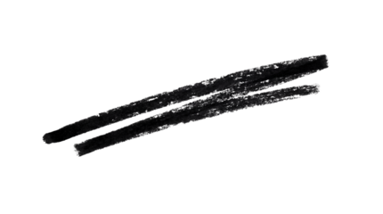 Two Black Hand Drawn Grunge Chalk Lines Vector Element isolated PNG with Transparent Background